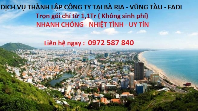 Dịch vụ thành lập công ty tại Bà Rịa Vũng Tàu